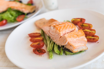 grilled salmon steak