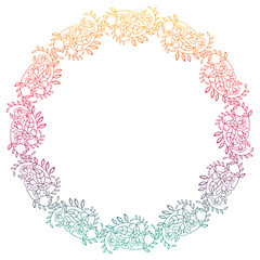Beautiful round gradient frame. Raster clip art.