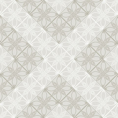 Seamless vector decorative hand drawn pattern. ethnic grey endless background with ornamental decorative elements with traditional etnic motives, tribal geometric figures.