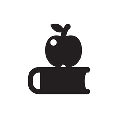 apple on book icon illustration