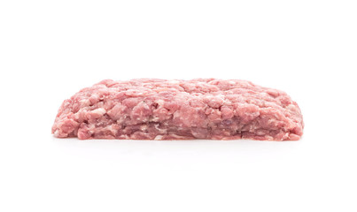 mince pork on white