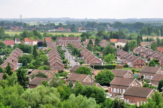 Vue sur les corons d'une cit&eacute; min&egrave;re du nord de la France