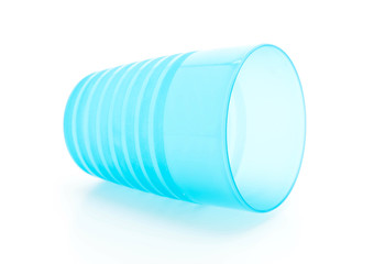 blue plastic glass