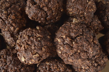 Homemade double chocolate oatmeal cookies