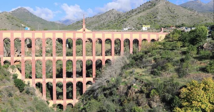 Acueducto del Aguila (Eagle Aqueduct) located near Nerja, Andalusia, Spain
