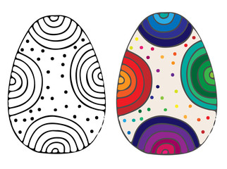 Hand drawn Easter egg with circle pattern