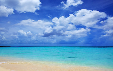 Caribbean sea and blue sky.