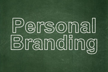 Obraz premium Advertising concept: Personal Branding on chalkboard background