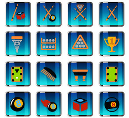 billiards icon set