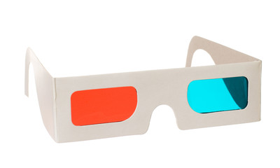 3d glasses isolated on the white background