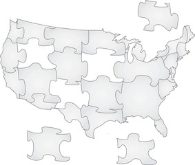 USA map puzzle vector
