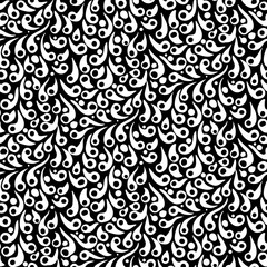 Pattern with abstract shapes in black and white