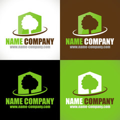 logo paysagiste jardinier arbre maison