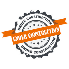 Under construction stamp sign seal logo
