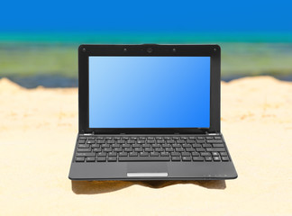 Notebook on beach