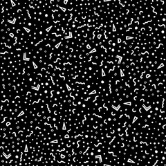 Vector falling confetti party seamless pattern. Pop art fashion festival abstract background.