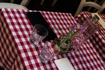 Restaurant outside table ready for customers