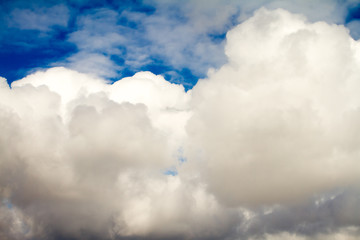 Large and beautiful Cumulus clouds on blue sky.