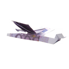origami airplane from banknotes