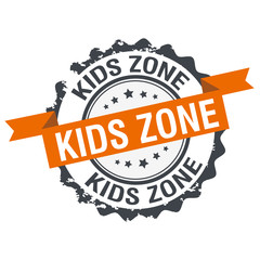 Kids zone stamp sign seal logo