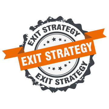 Exit strategy stamp sign. seal logo