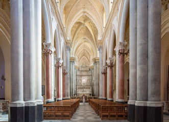 Fototapeta premium Interior of the Erice Cathedral, province of Trapani. Sicily, Italy