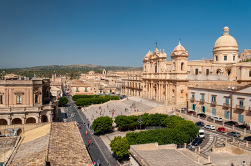 Fototapeta na wymiar Noto Cathedral is a Roman Catholic cathedral in Noto in Sicily