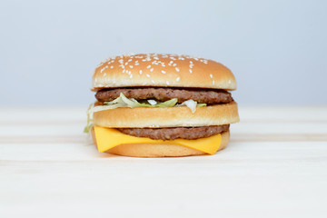 hamburger on the wight background