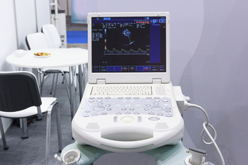 Electronic medical diagnostic equipment in the room closeup