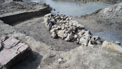 Roman excavation Mainz Gonsenheim, Rheinland-Palatinate, Germany - 01.04.2014