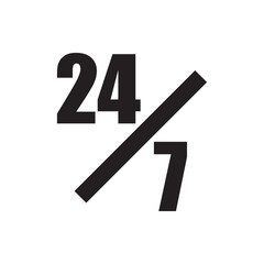 24 hours support icon illustration