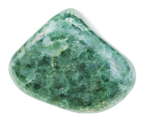 polished green jadeite gemstone isolated