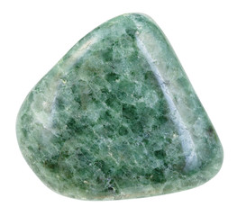 tumbled green jadeite stone isolated