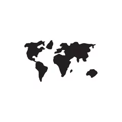 Gordijnen wereldkaart pictogram illustratie © HN Works
