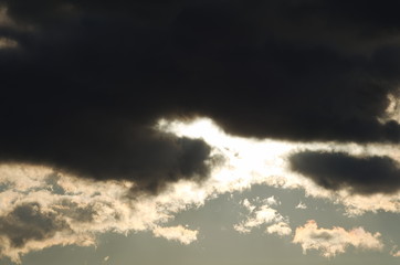 Fototapeta na wymiar Black Clouds Covering Sun