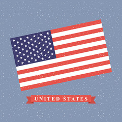 usa country flag over blue background. colorful design. vector illustration