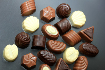 Different sorts of chocolates
