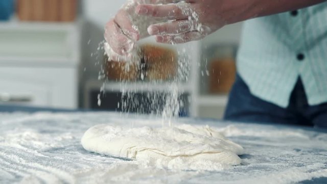 Hands chefs make the dough