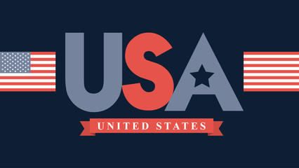Naklejka premium united states of america card with country flags icon over blue background. colorful design. vector illustration