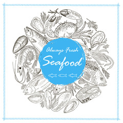 Seafood set sketch