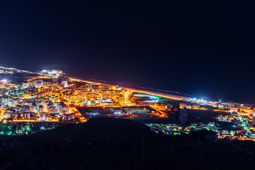Fototapeta premium city with a night on the beach. Sicily Italy Europe