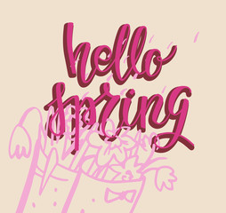 Hello spring cute card