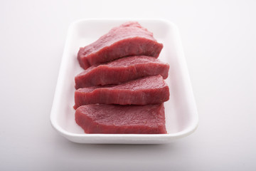 steak on a white background