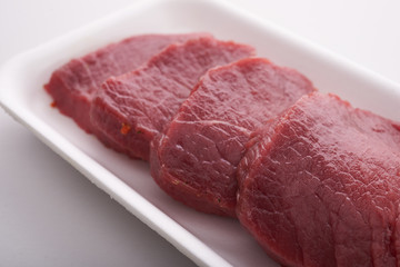steak on a white background