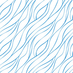 Stoffe zum Nähen Nahtloses Muster mit handgezeichneten doodle Wellen. Für Textilien, Hintergrund, Geschenkpapier, Oberfläche Design. Abstrakte Zeichnungen wellig