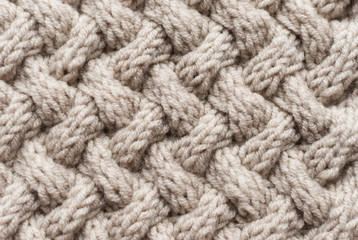 Basket weave knit pattern in natural color