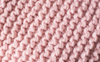 Garter stitch knit pattern in pink color