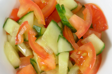 Salad vegetables close.