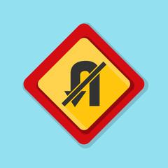 No U-Turn Sign illustration
