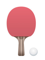 Table Tennis Paddle and Ball Illustration